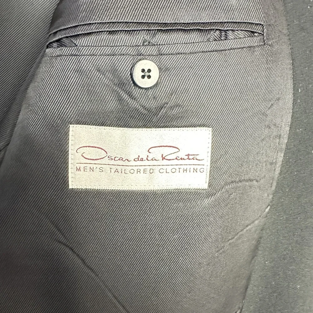Oscar De‎ La Renta Blazer Men's Size 44L Wool Cashmere Black Sports Coat